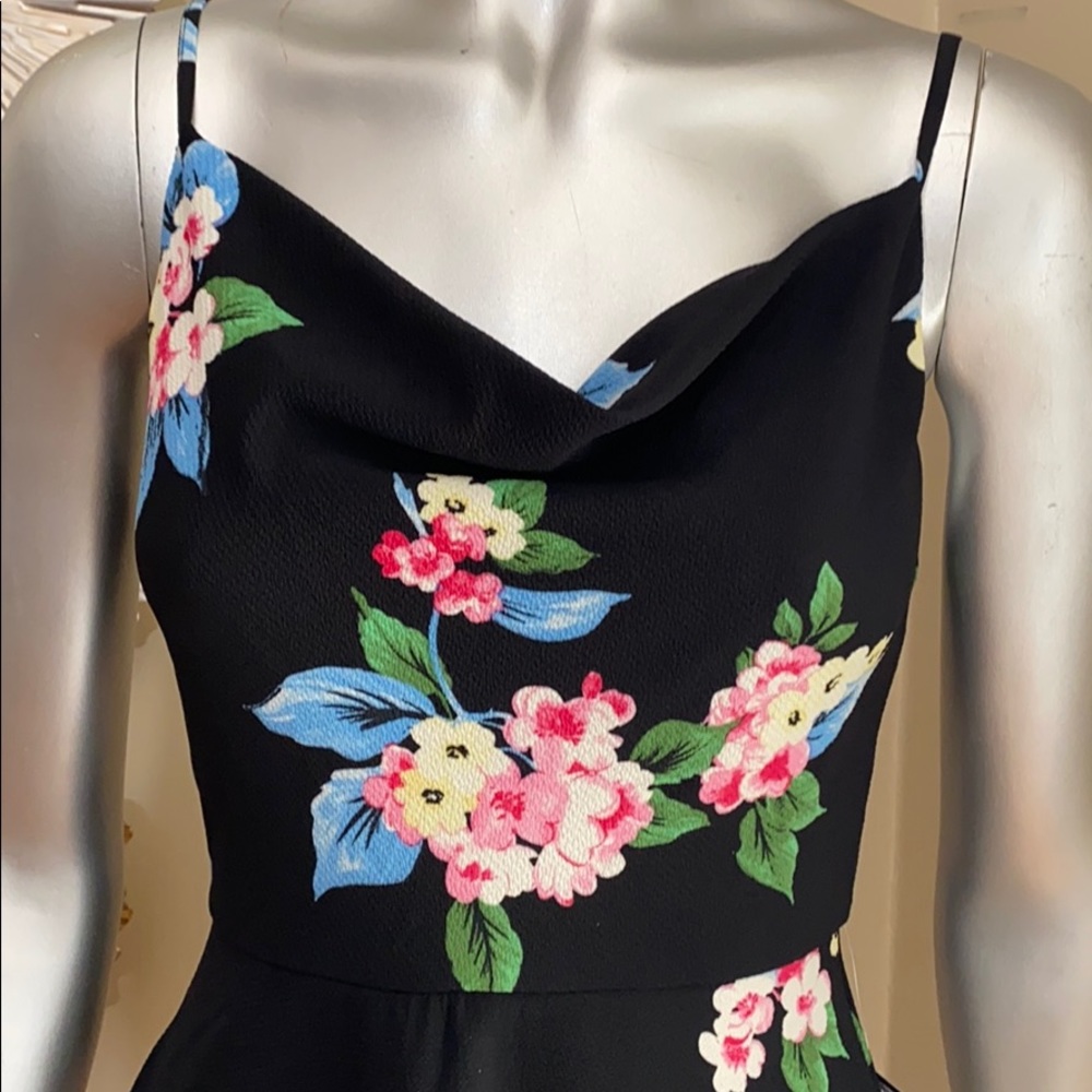 Little Black Dress with Colorful flowers